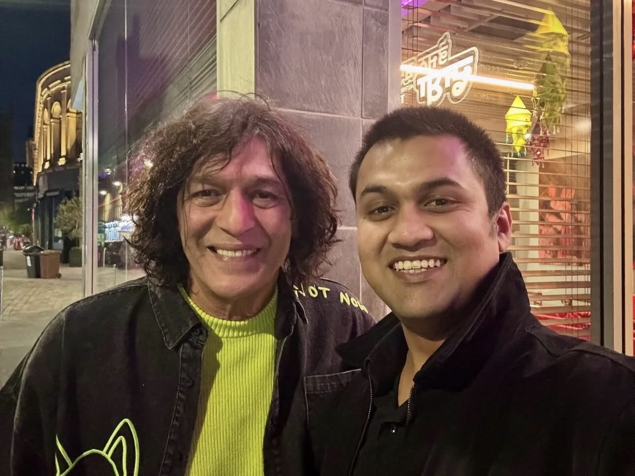 Aditya Narayan with Chunky Panday in Merchant City, Glasgow