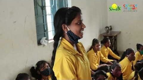 Girls in a classroom at Rainbow Homes, Smile Foundation film