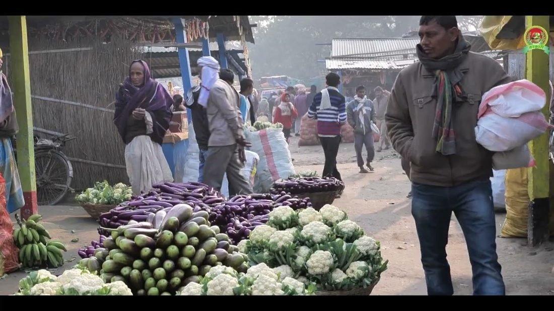 Vegetable market scene from the TarkaariMart Farm to Door film for the Government of Bihar